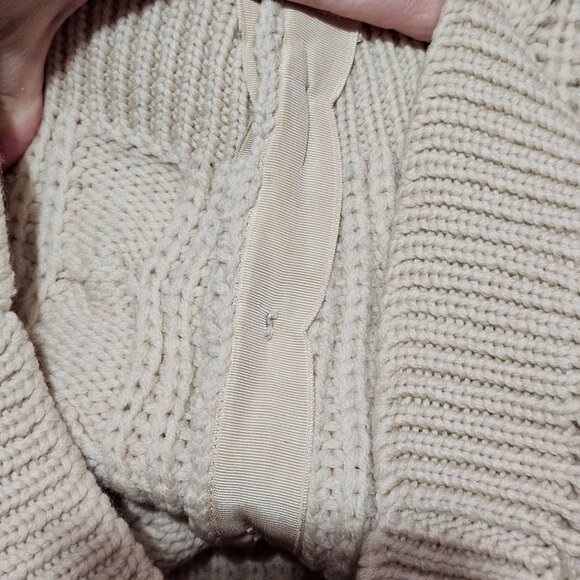 Vintage Kerrybrooke Sears Zephyr Wool Beige Cable Knit Cardigan Sweater Button - Picture 10 of 16